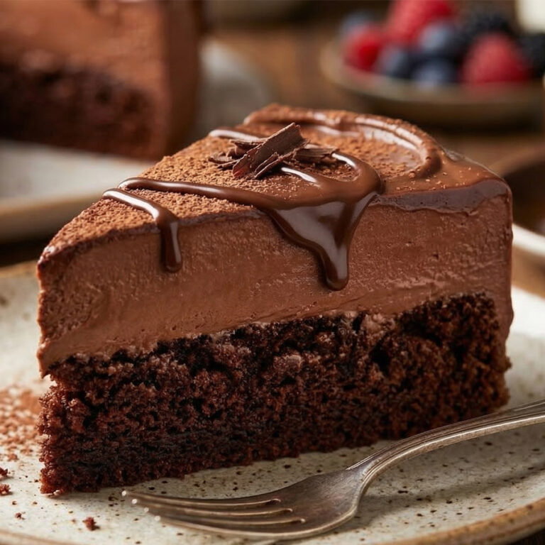 chocolate mousse cake and chocolate ice cream