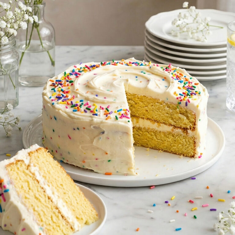 decorating white cake with vanilla frosting