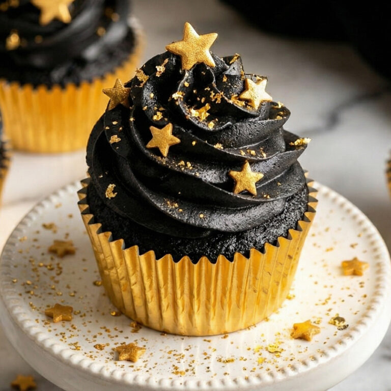 piping black buttercream rosettes