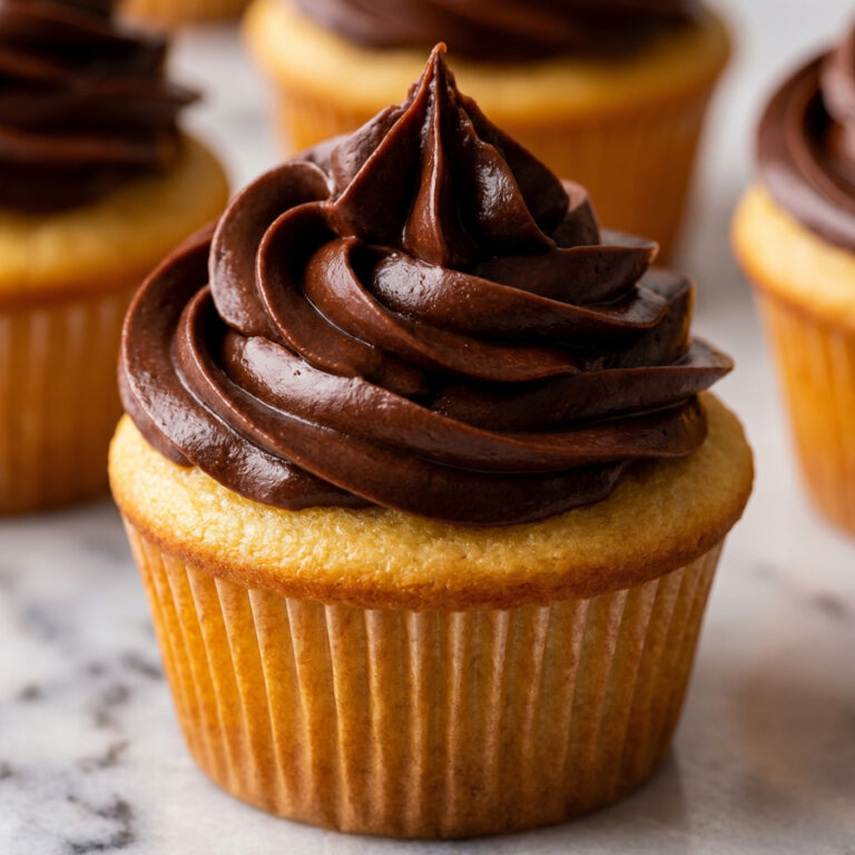 piping chocolate sour cream frosting cupcakes