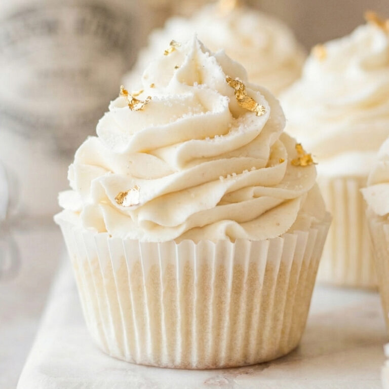 pure white vanilla buttercream cupcakes
