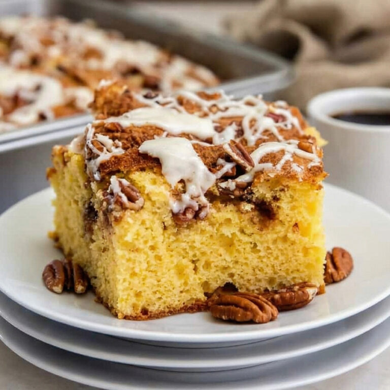 serving moist coffee cake with coffee