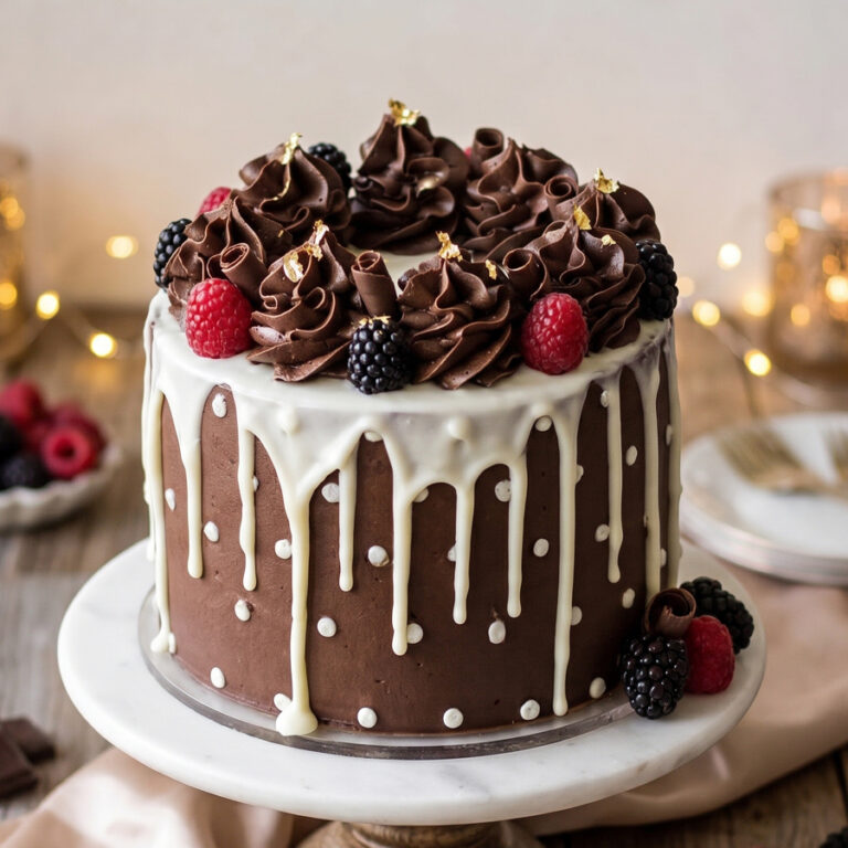 white chocolate ganache drip cake