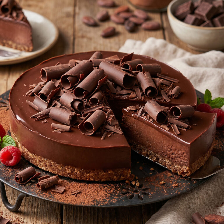 Easy Chocolate Cake Without Oven (Soft & Moist) chocolate cake with ganache serving