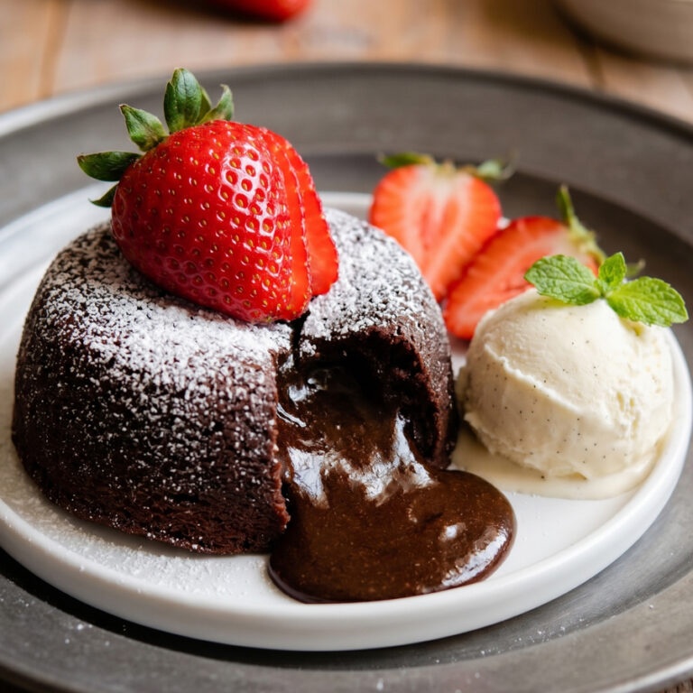 The Best Chocolate Lava Cake (Molten Center!) freshly baked chocolate lava cakes