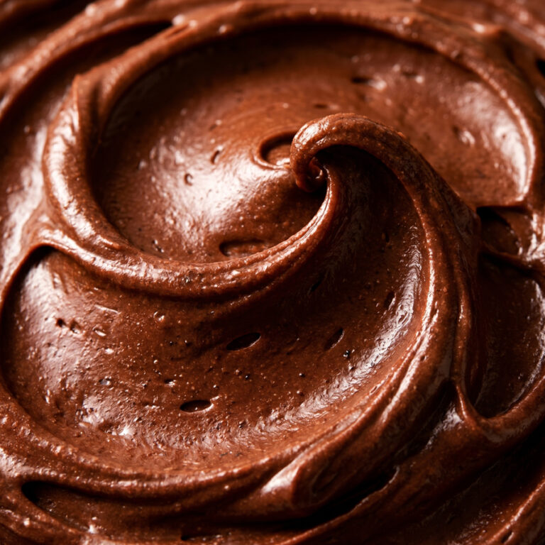 The Best Homemade Chocolate Frosting (Quick & Easy) thick glossy chocolate frosting texture