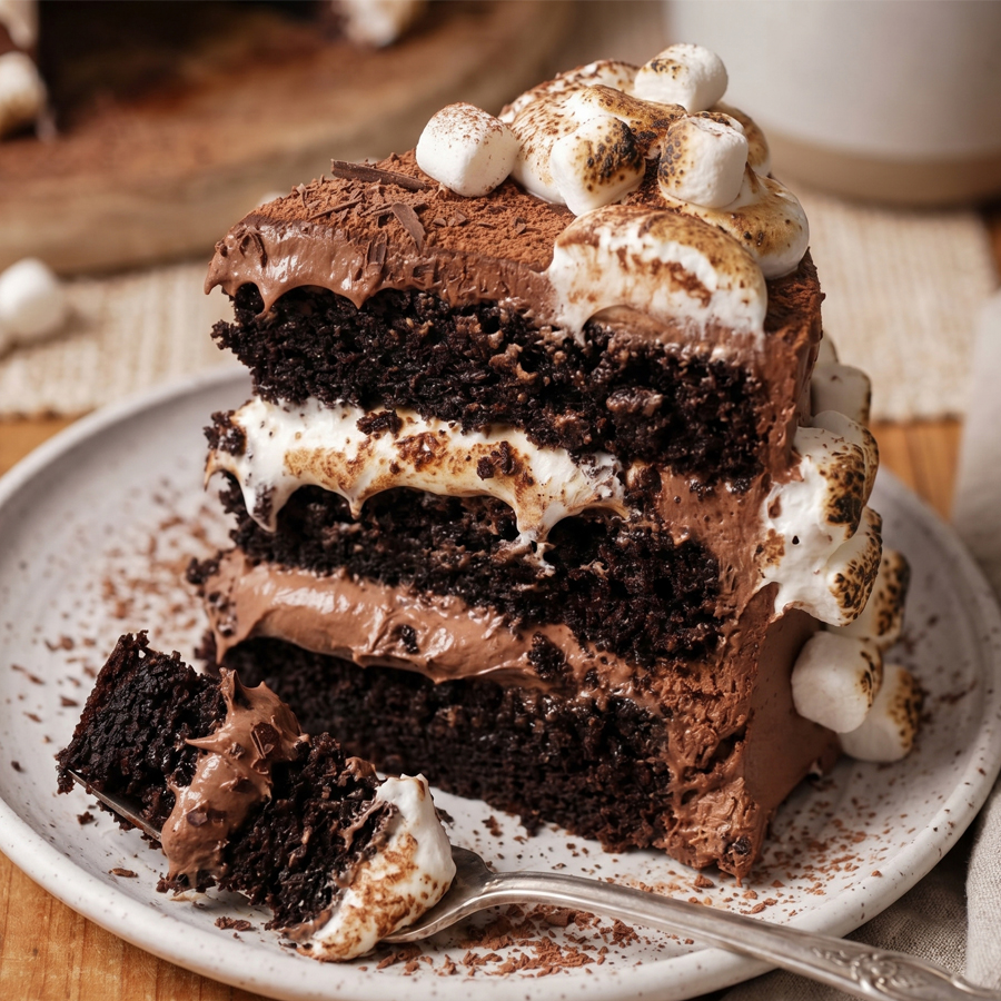 Mallow Cake Chocolate Marshmallow Buttercream - Fluffy & Fudgy Recipe