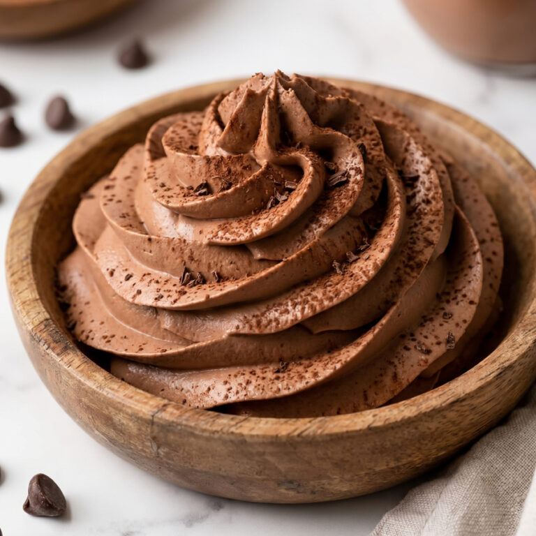 chocolate whipped cream piped