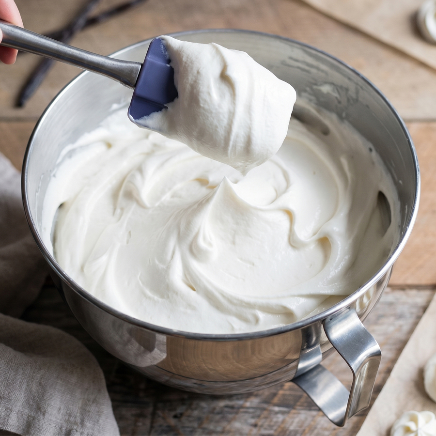 Overhead view of ingredients for Italian meringue buttercream on a wooden surface