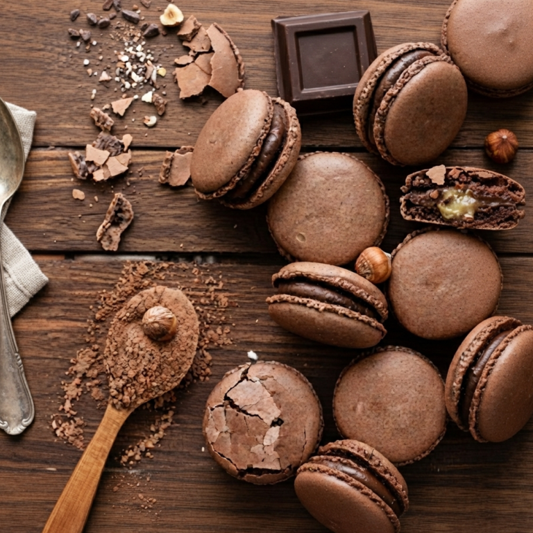 chocolate caramel macarons