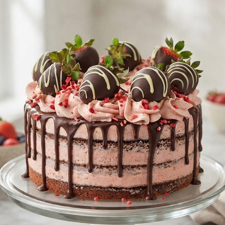 chocolate covered strawberry cake