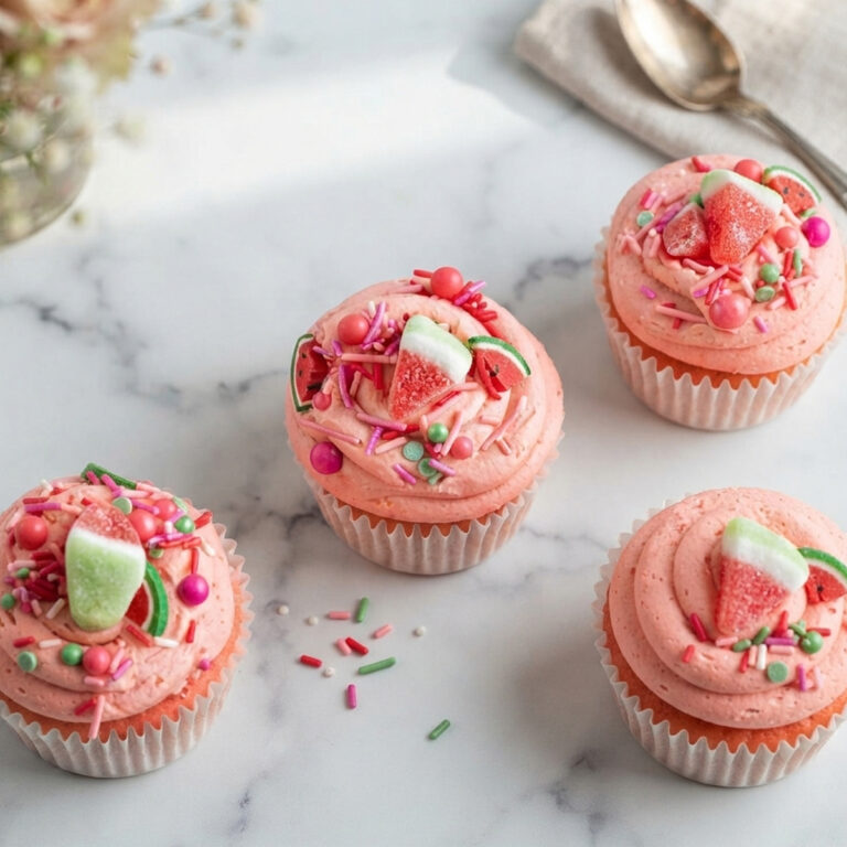 watermelon buttercream cupcakes