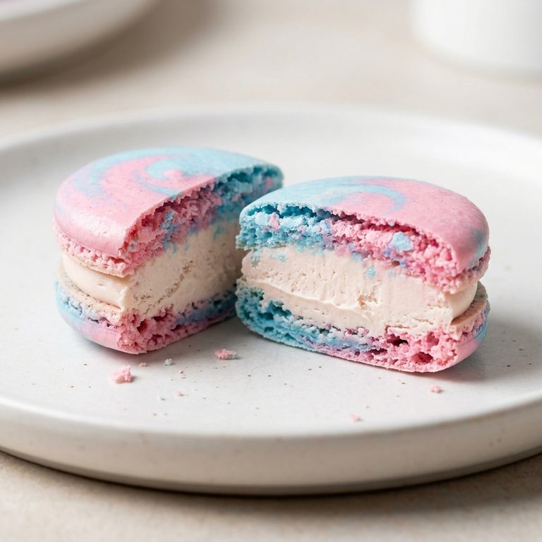 cross section cotton candy macaron