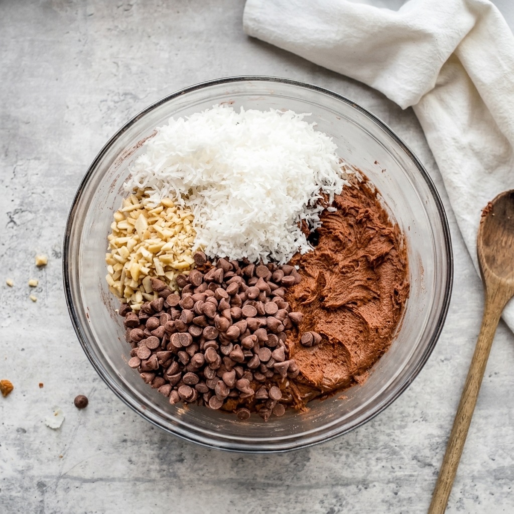 Ingredients for German Chocolate Cookies with coconut and pecans Ingredients for German Chocolate Cookies with coconut and pecans